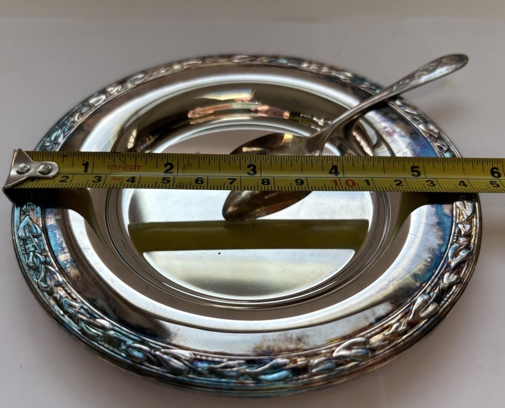 Silver Plated Compote Dish with Spoon By Oneida