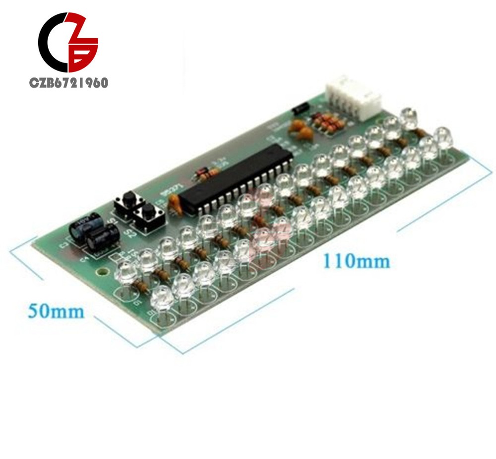 16 LED 2-Channel MCU Adjustable Display Pattern LED VU Meter Level Indicator
