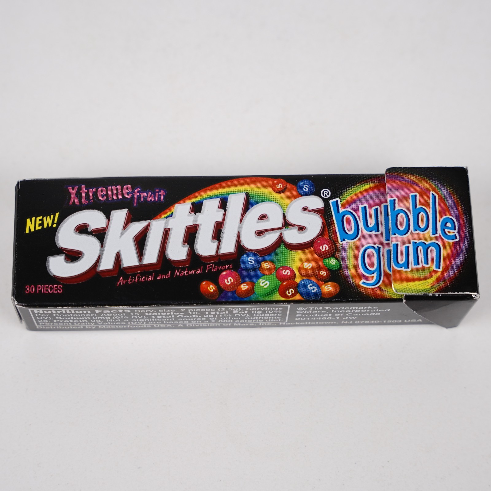 Skittles Xtreme Fruit Bubble Gum Empty Carton Box Vintage Advertising RARE