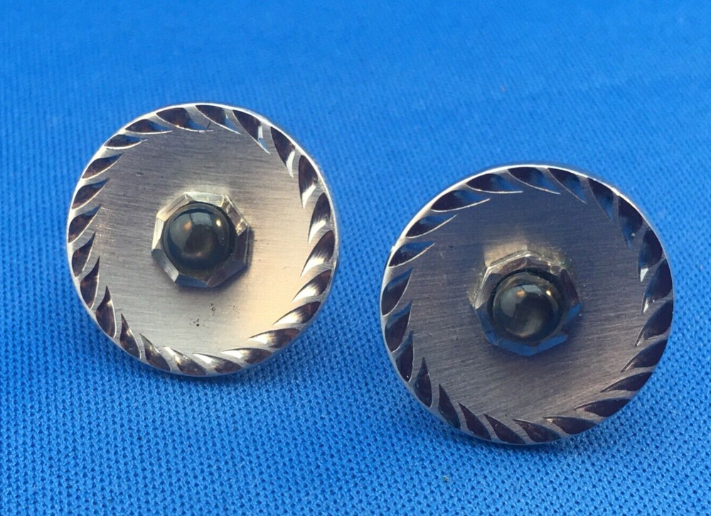 Vintage Sterling Silver Mid Century Modern Cufflinks