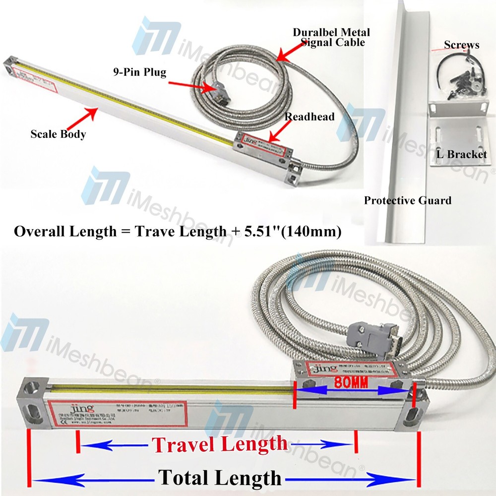 Digital Readout 12" & 30" Linear Scale w/ DRO 2 Axis Kit for Bridgeport Mill