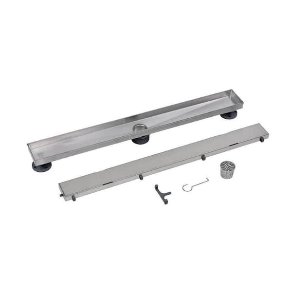 Oatey Designline 28 in Rectangular Linear Shower Drain Tile In Stainless Steel