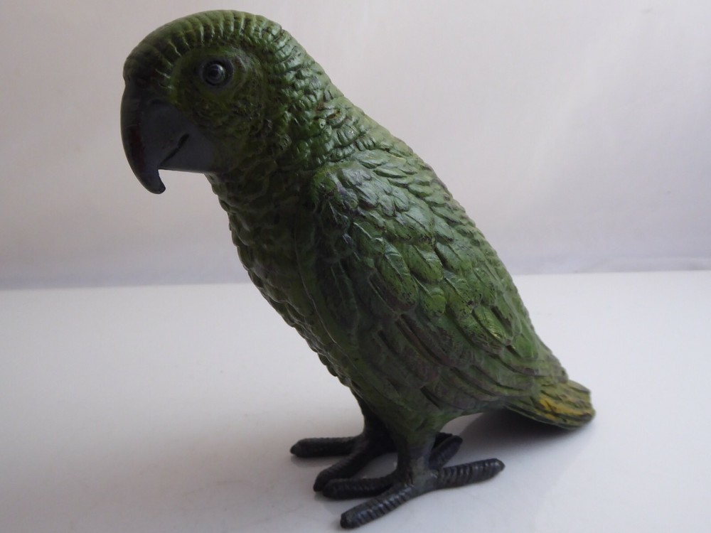 LARGE COLD PAINTED BRONZE PARROT