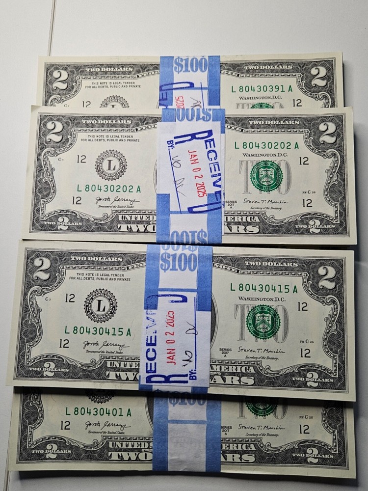 Uncirculated Two Dollar Bill $2 Note 2017 UNCIRCULATED!!!