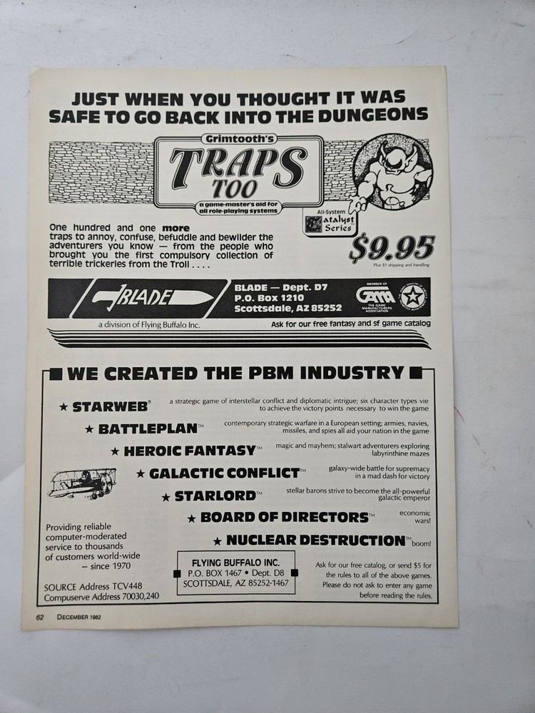 Grimtooth's Trap Too Print Ad