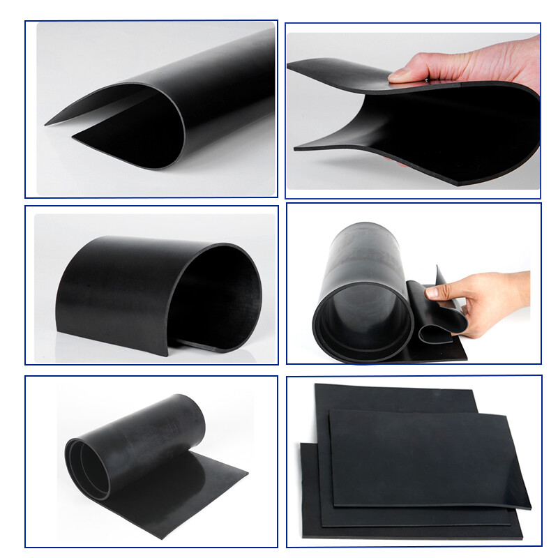 Solid Black Neoprene Rubber Gasket Sheet / Solid Black Smooth 1mm - 3mm Thick
