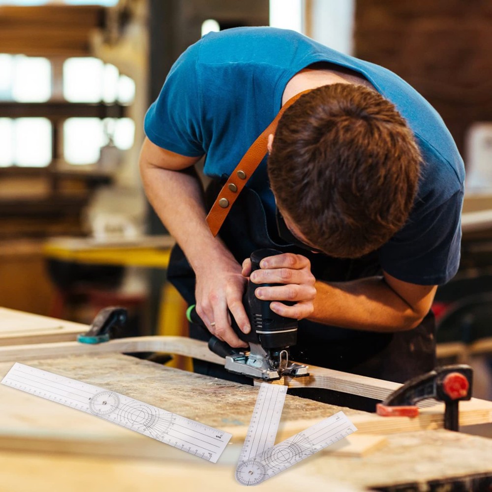 2Pcs Clear Plastic Goniometer Quick Angle Protractor Finder Style 1