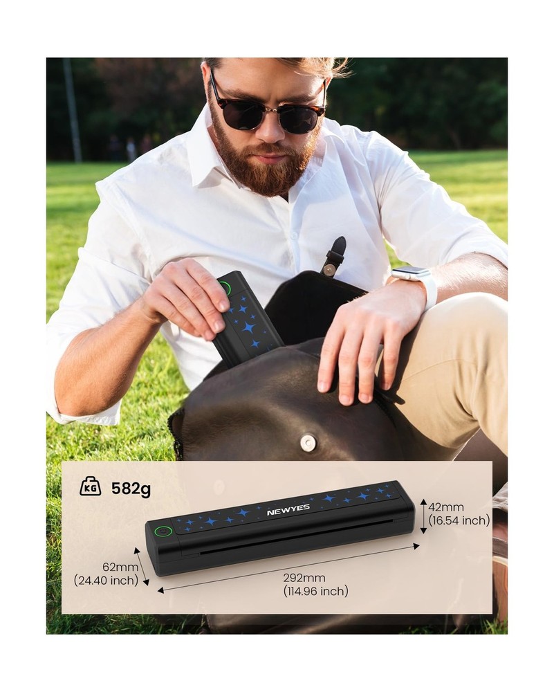 NEWYES Portable Thermal Printer Inkless Printer Wireless Connectivity Busines...