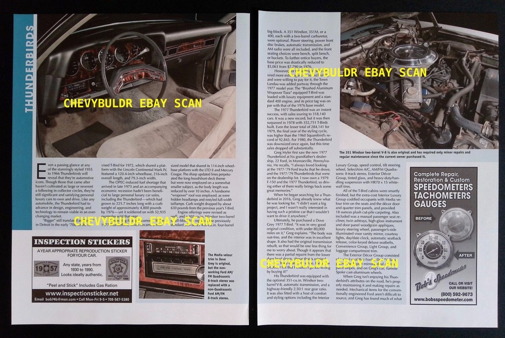 1977 Ford Thunderbird Info Article "Revised Flight Plan"