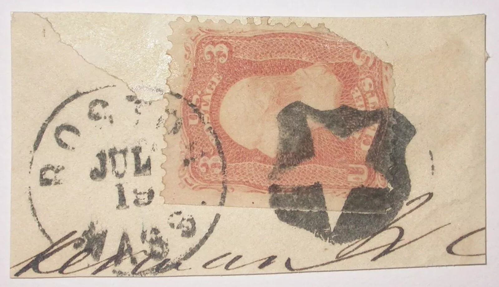 STAR in SHIELD - FANCY CANCEL of BOSTON MASSACHUSETTS (see S&E: ST-C 12) - RARE!