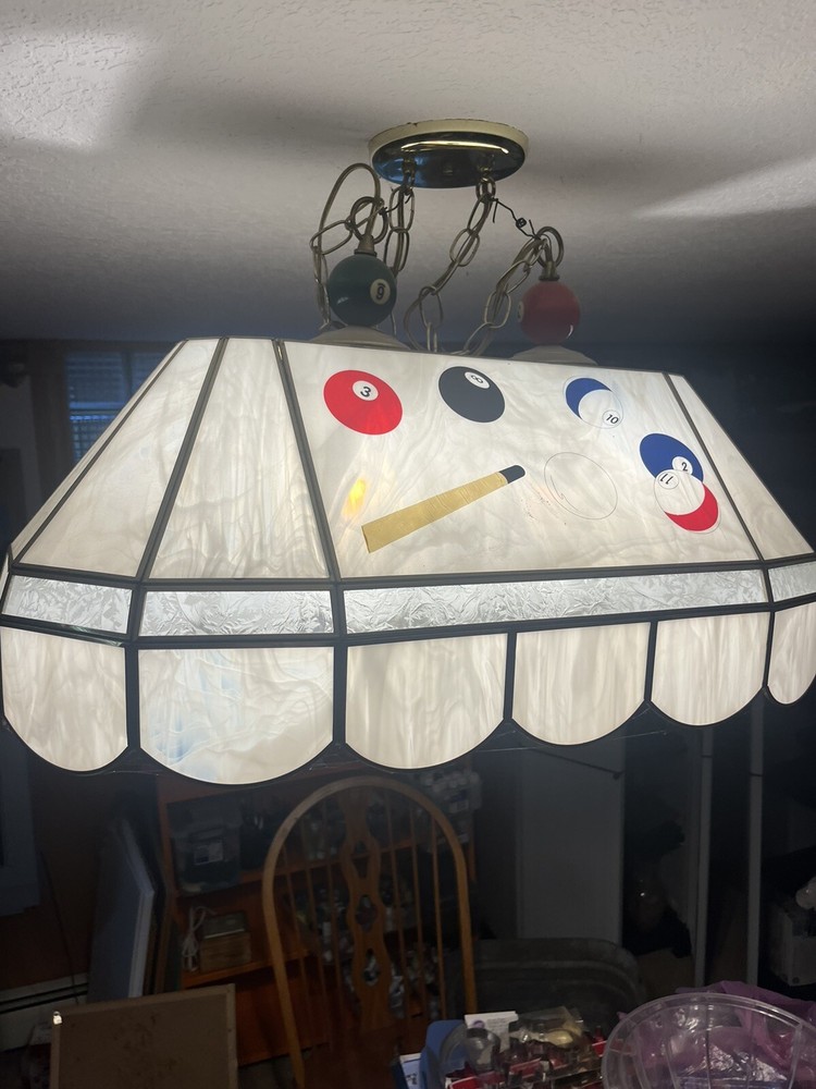 Vintage Stained glass Pool table Light