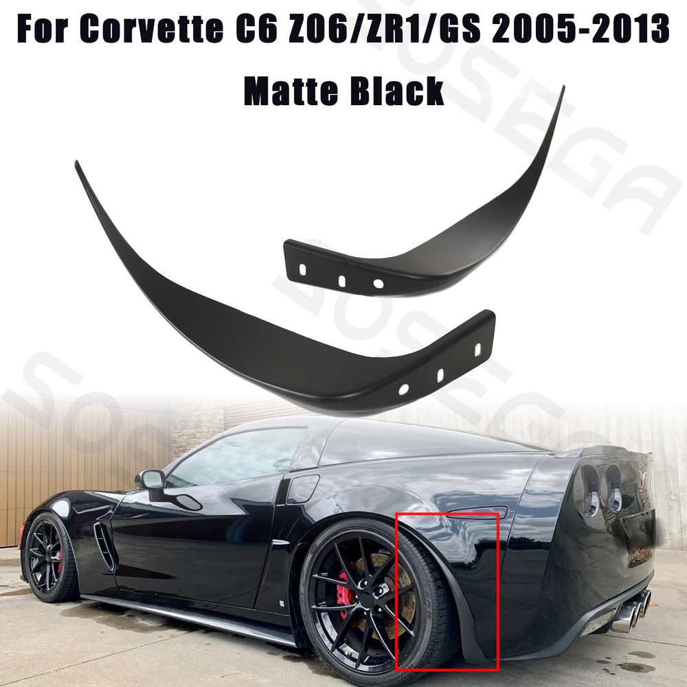 For Corvette C6 Z06 ZR1 2005-2013 Matte Black Rear Side Splash Guards Mud Flaps