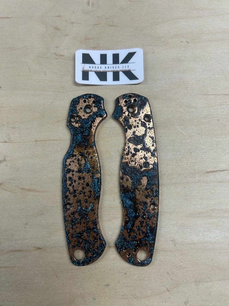 Nodak Custom “Lava Flow” Shipwreck Copper Spyderco PM2 Handle Scales