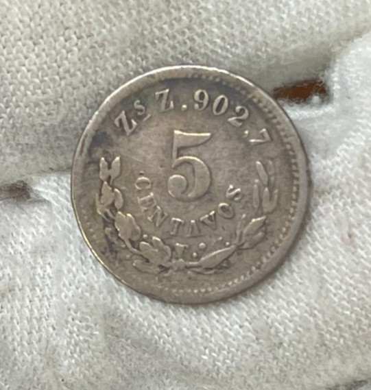 1888 Mexico 5 Centavos Silver Coin