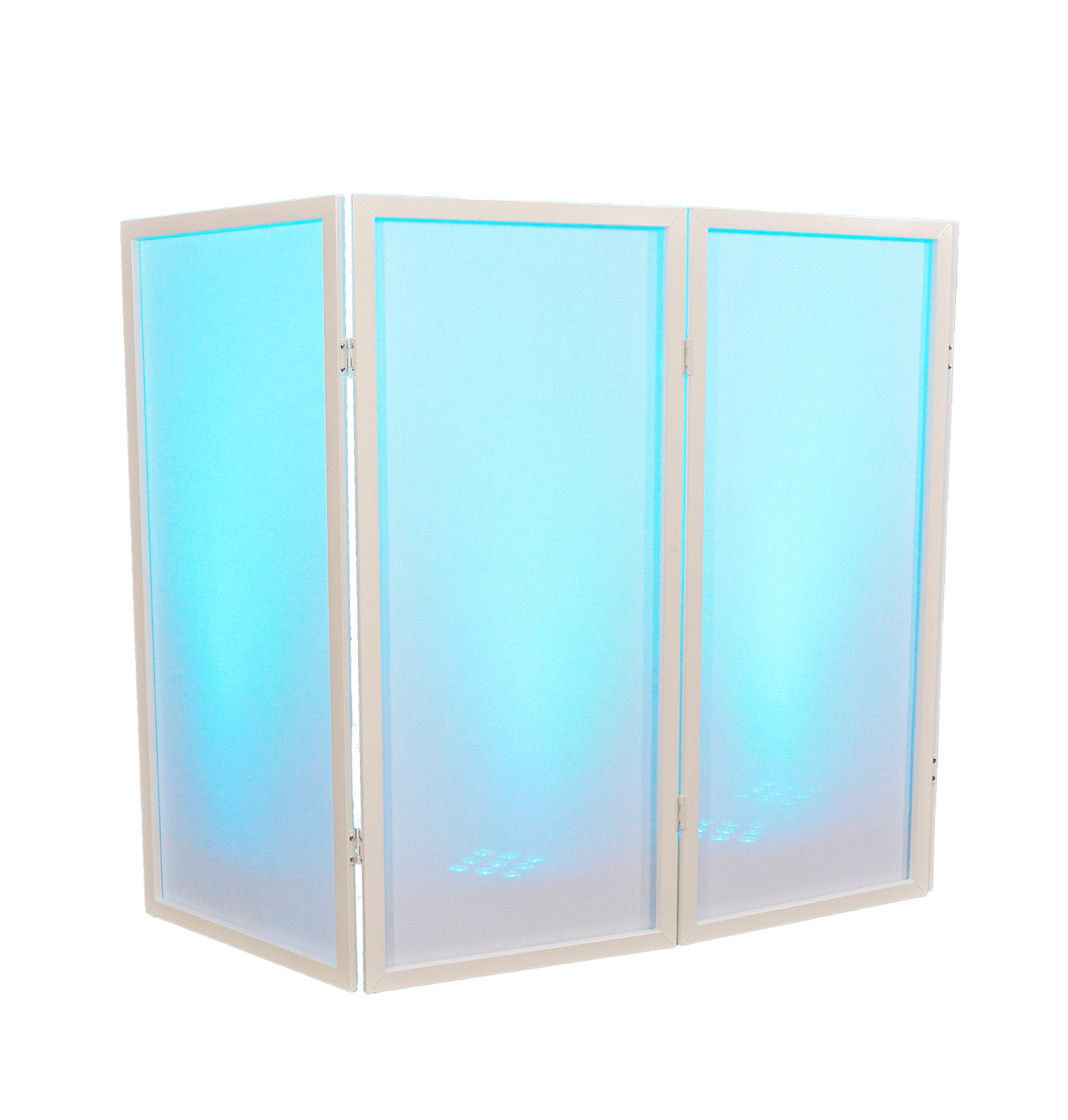 Rockville RFSSW White DJ Event Facade 80" x 44" Steel Frame Booth+Bag+Scrim