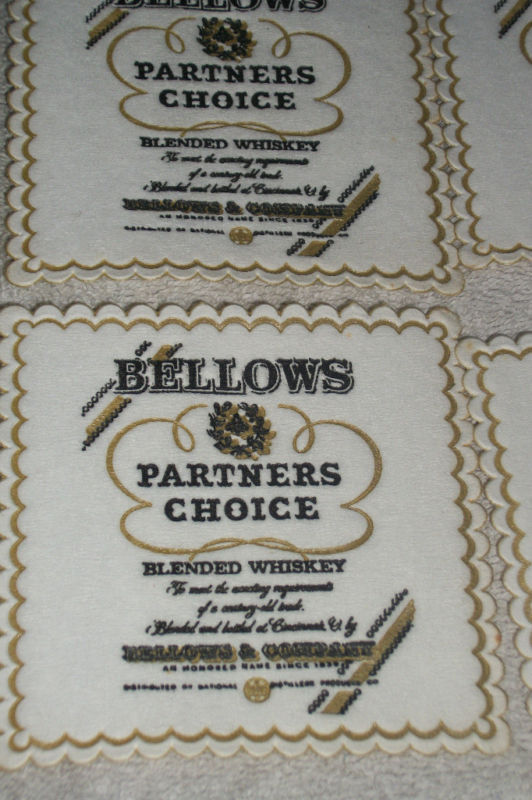 VTGE BELLOWS PARTNER BLENDED WHISKEY COASTERS