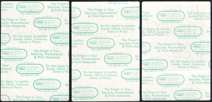 Set of 3 different Melissa Etheridge Cloth Passes-Guaranteed 100% Old/Original