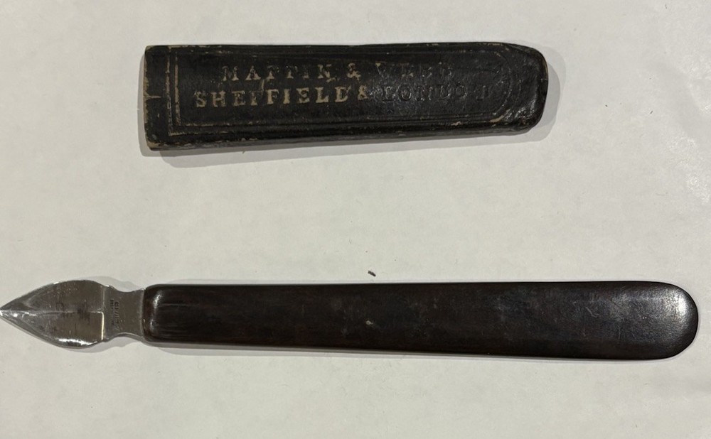 RARE MAPPIN & WEBB INK SCRAPER ERASER TOOL WITH PART CASE