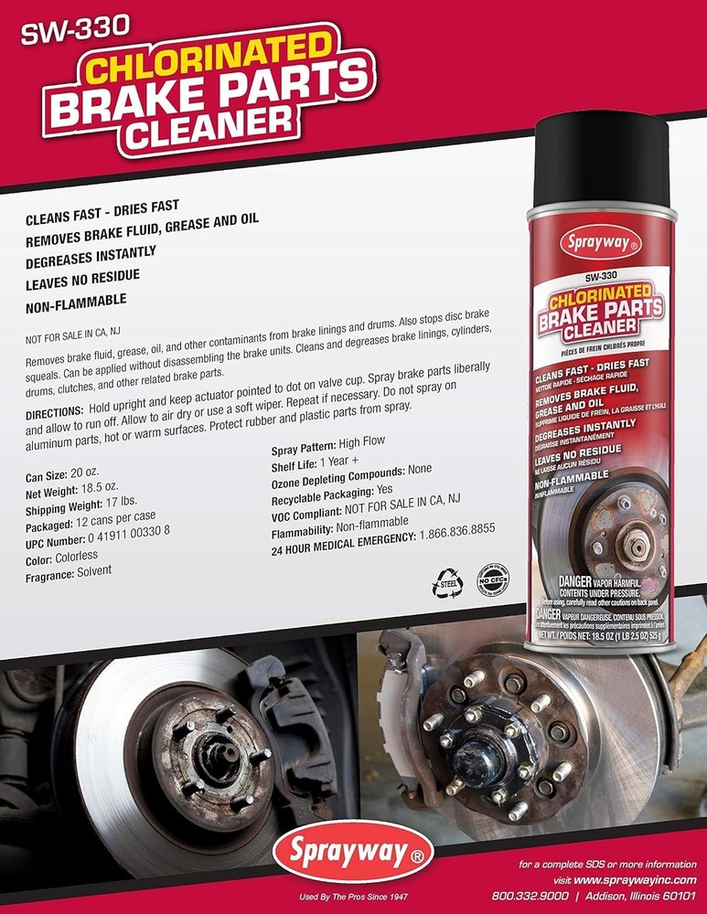 Chlorinated Brake Parts Cleaner, 18.5 oz