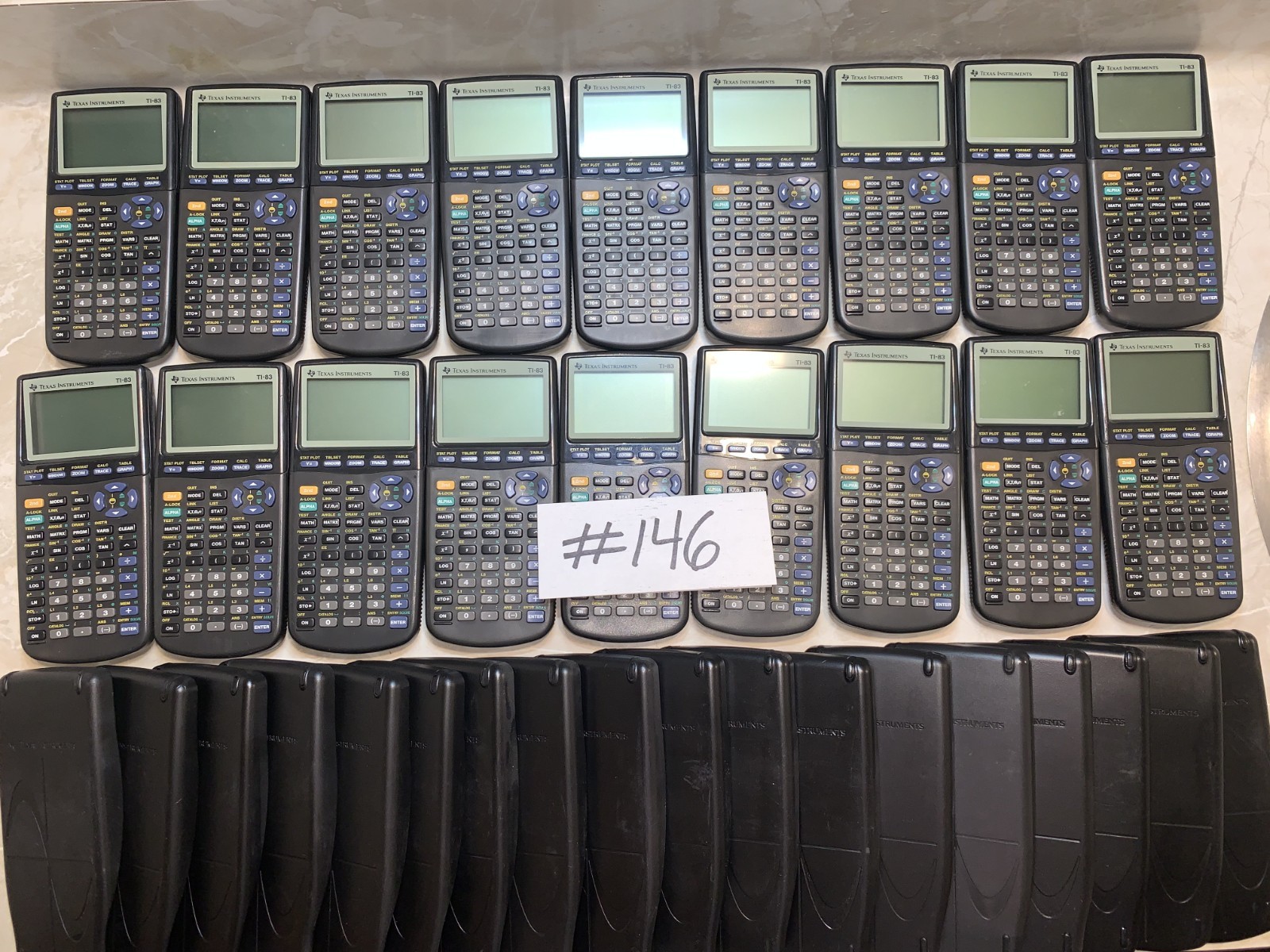 Bulk Lot of 18: TI-83 Graphing Calculators Tested Working Wholesale Set #146