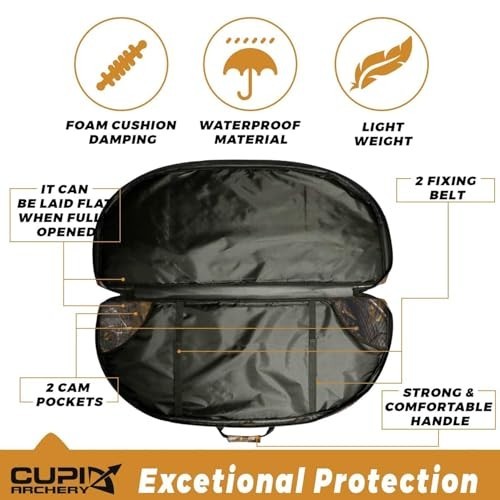 Lightweight Soft Compound Bow Case with Arrow Pocket & Backpack Straps