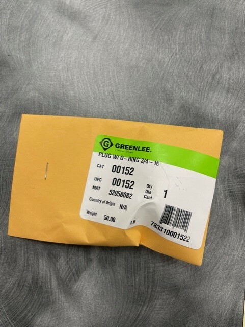 Greenlee Plug w/o- Ring 3/4-16