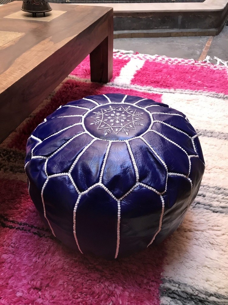 MOROCCAN LEATHER POUFS