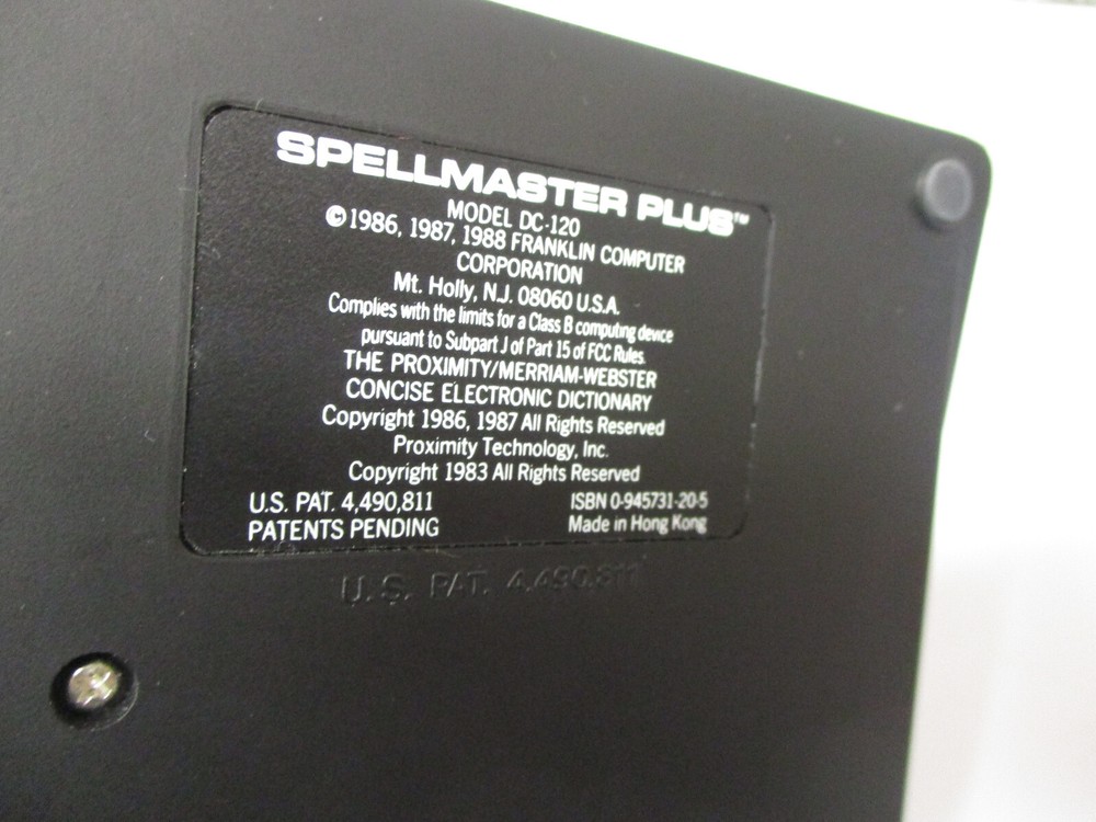 Franklin Spellmaster Plus DC-120 Electronic Spelling Corrector Word Game Player