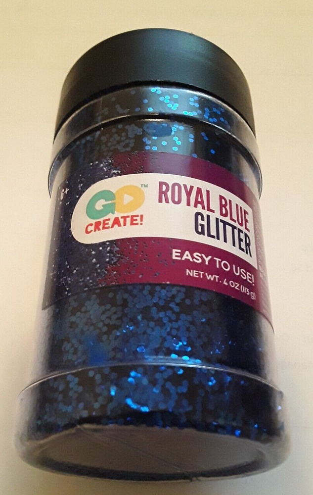 Horizon Group Go Create Glitter Shaker 4 oz Royal Blue Open