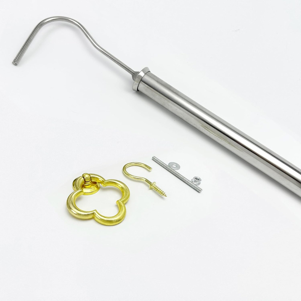 Attic Pull Down Hook System Kit, Heavy Duty Ladder Door Stairs Puller Rod Pol...