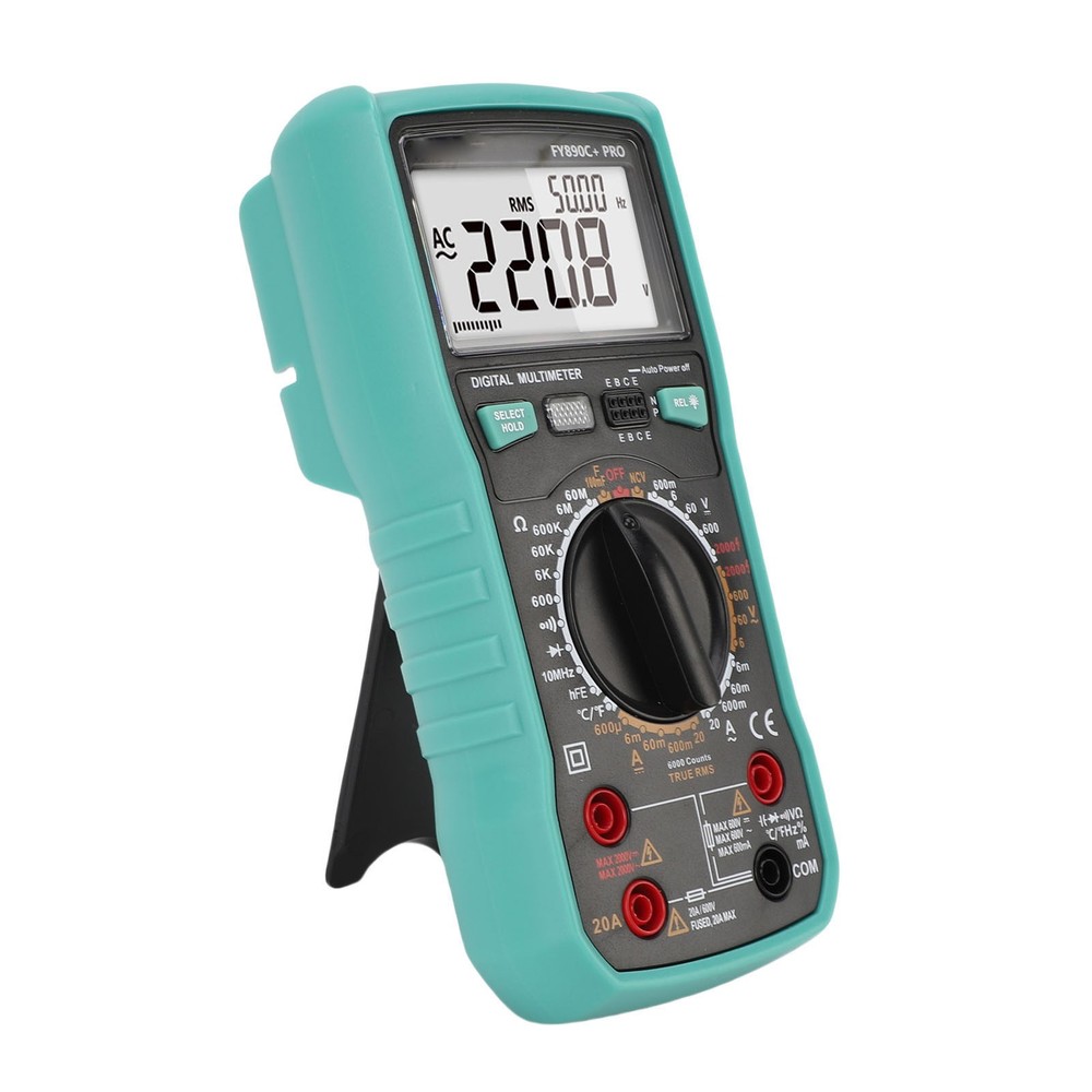 Digital Multimeter 6000 Counts Tester 2000V Voltage Current Capacitance Testing