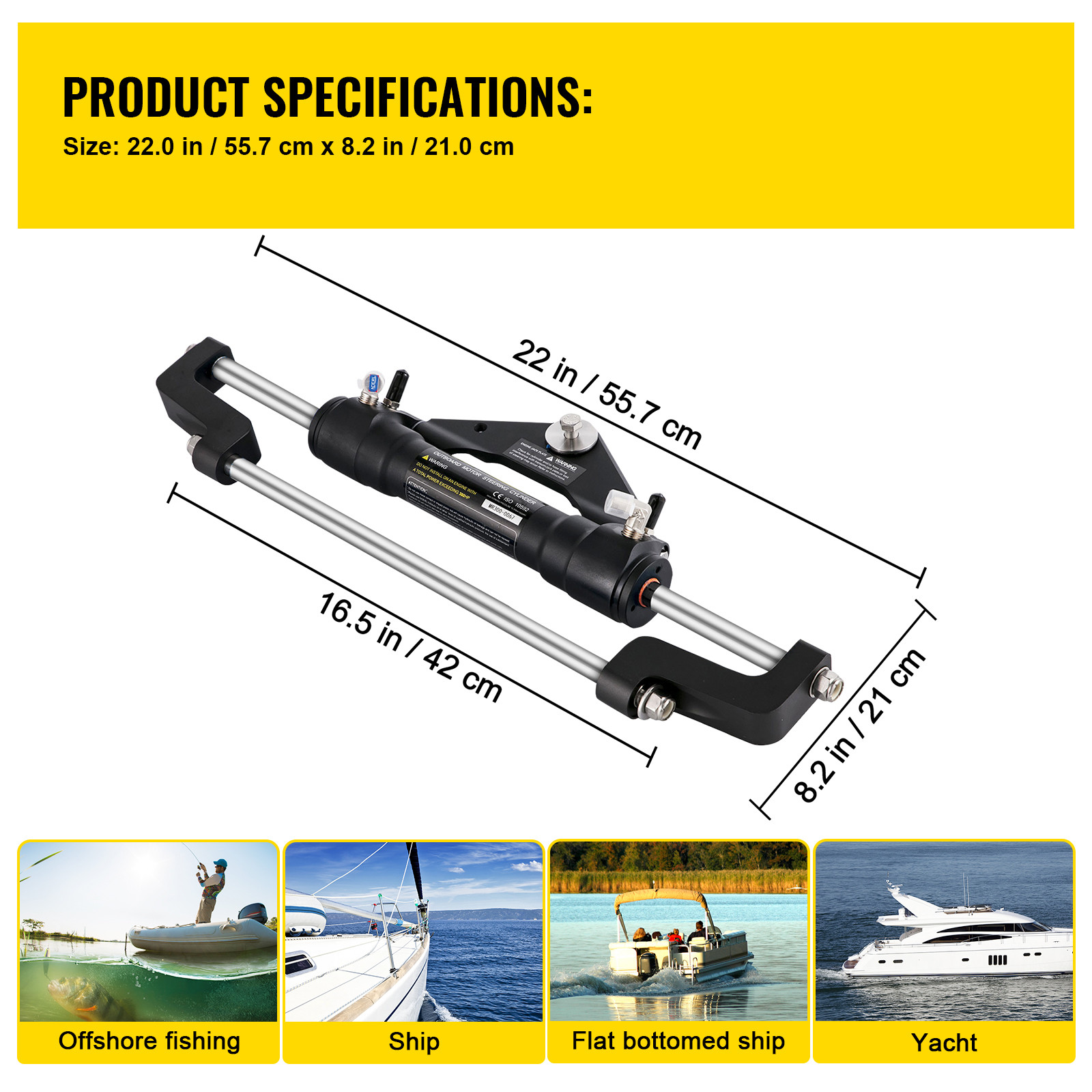 Hydraulic Steering Cylinder Outboard Steering Pump HC5345-3 Marine Rotary 300HP