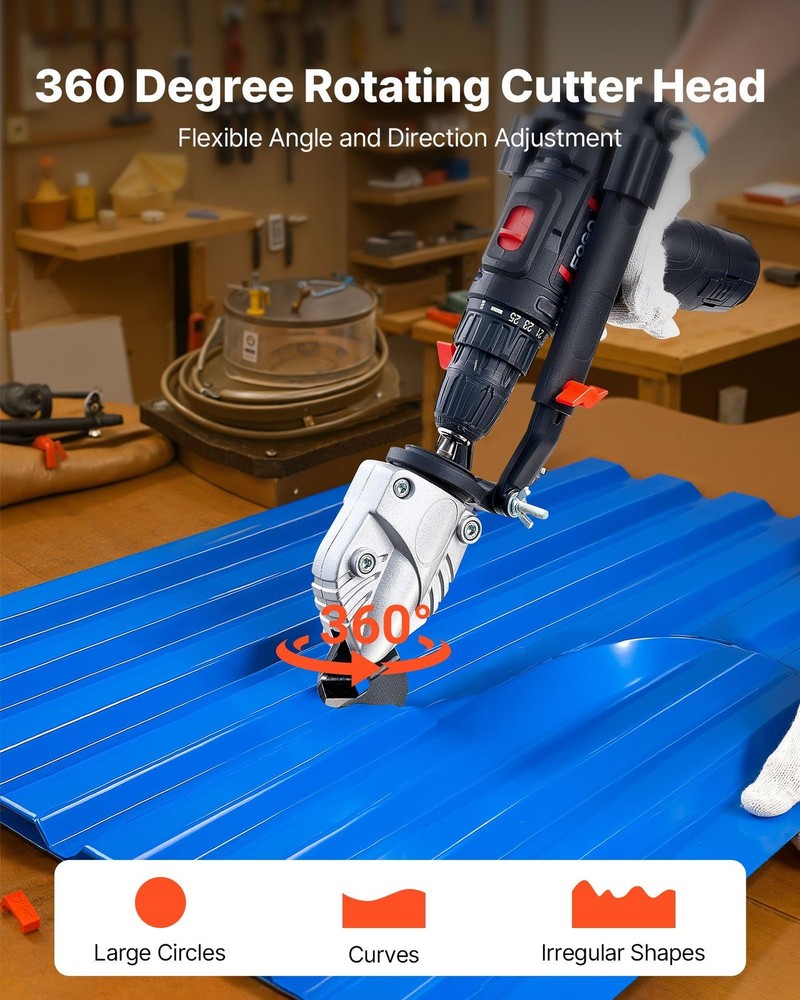 Versatile Metal Cutting Attachment with 1/4 inch Hex Shank for Quick Setup