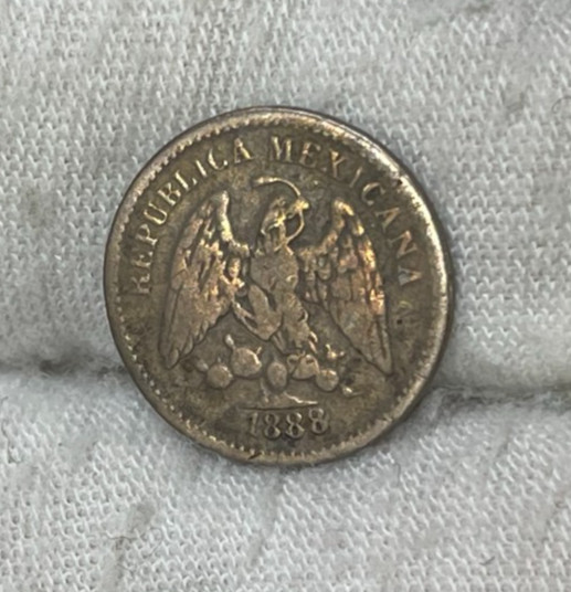 1888 Mexico 5 Centavos Silver Coin