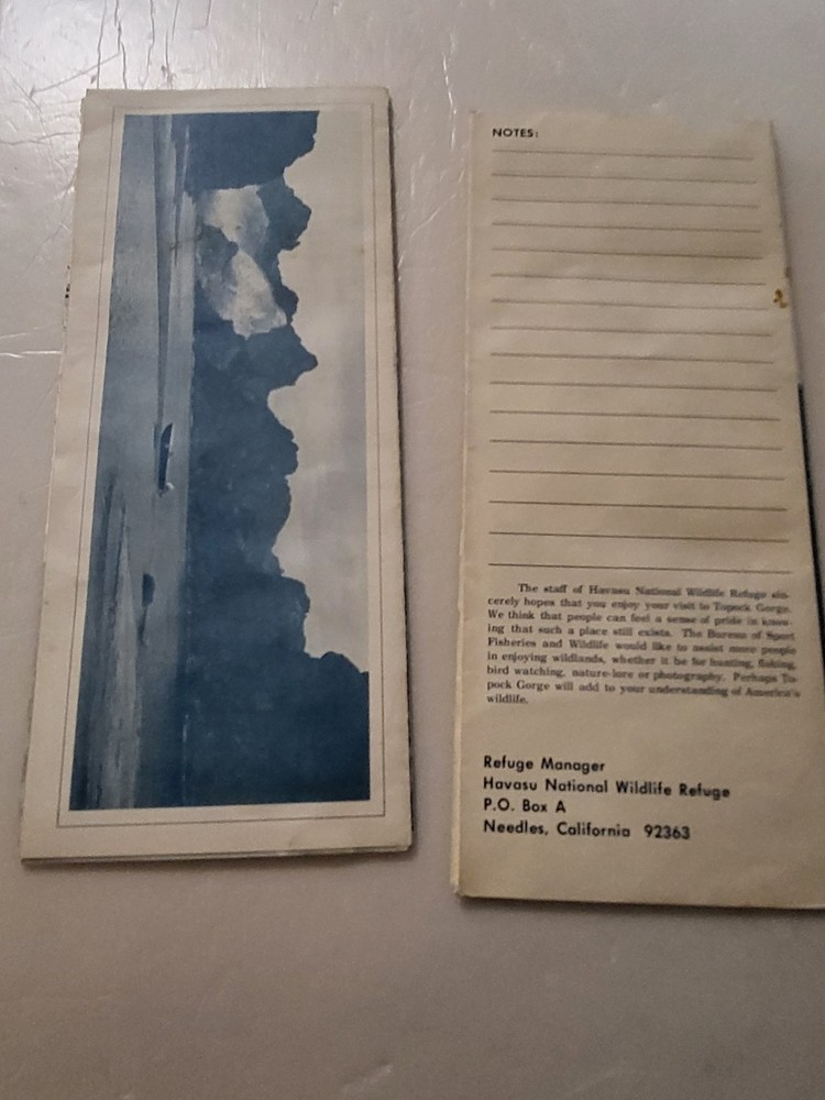 Two vintage Topock Gorge maps/pamphlets