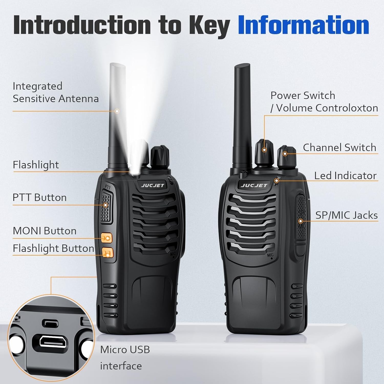 Long Range 100 Mile Walkie Talkie Two Way Radio Charge Headset Waterproof 4 PACK