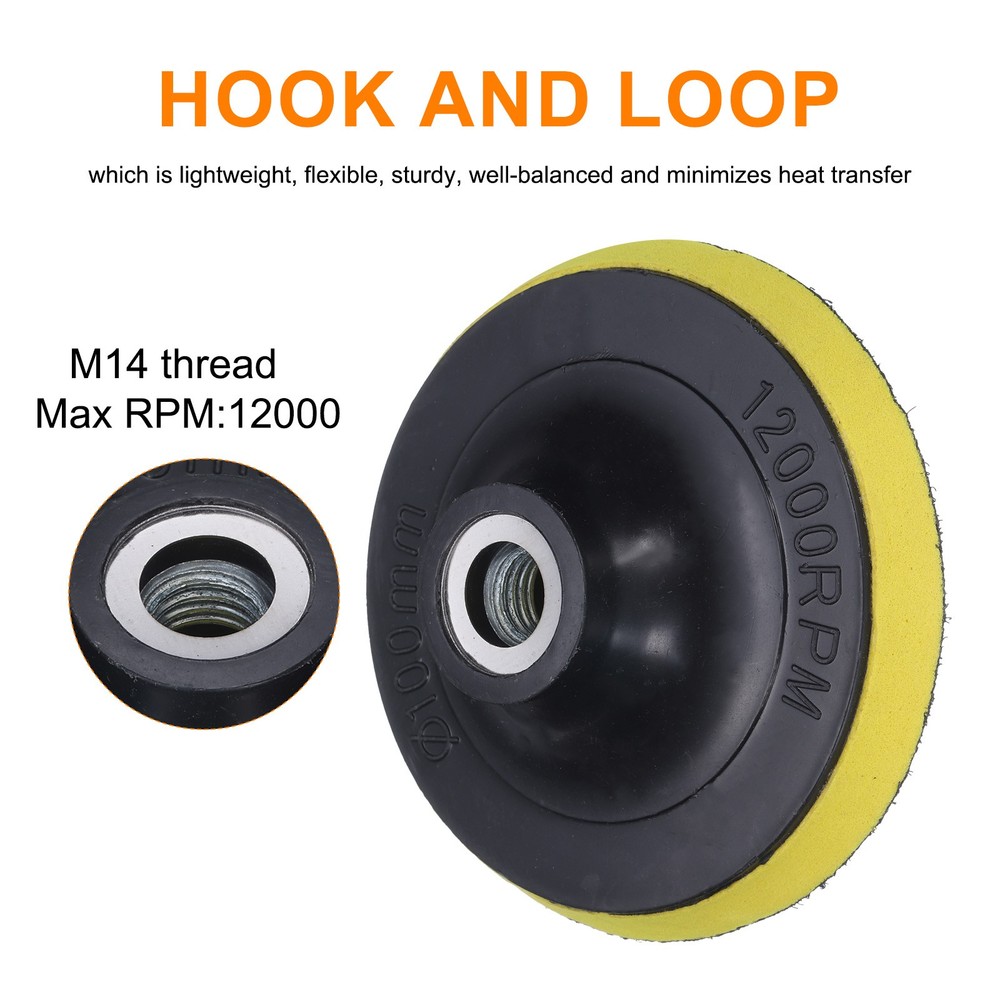4 Inch Hook and Loop Sanding Disc Pads M14 Shank 2pcs