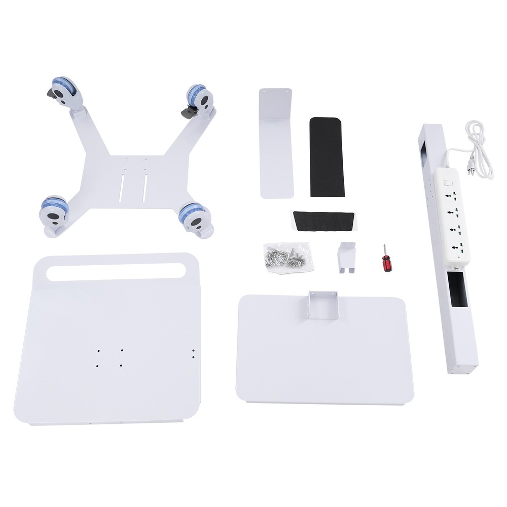Mobile Computer Cart Medical Rolling PC Stand Desk Workstation Wheel Adjustable