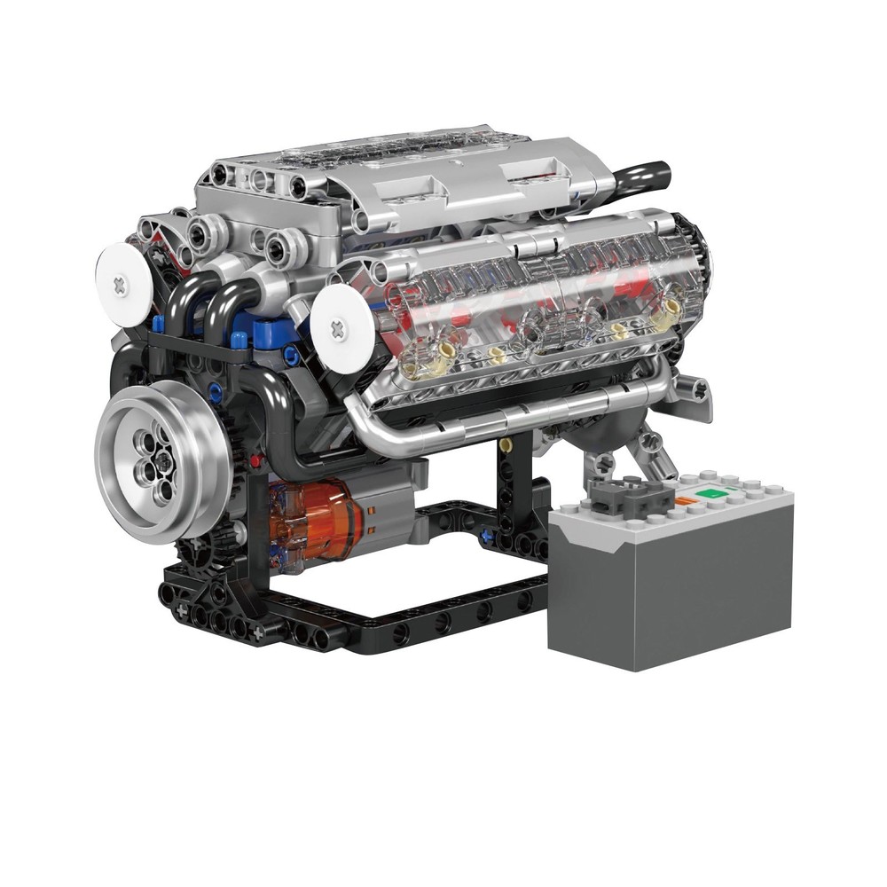 Visible V8 Engine Motor Engineering Model Building Stacking Blocks Brand New