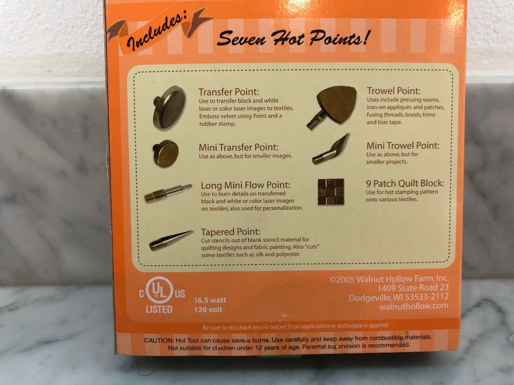 NEW Walnut Hollow Creative Textile Tool with 7 Hot Points & Case