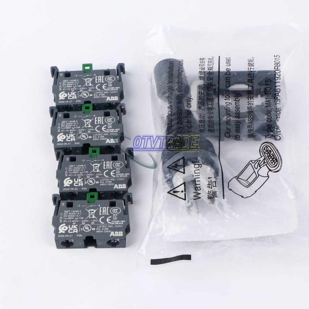 1Pc NEW ABB Control Joystick Switch MJS6-40B with 4 MCB-10 Contacts Reset Type