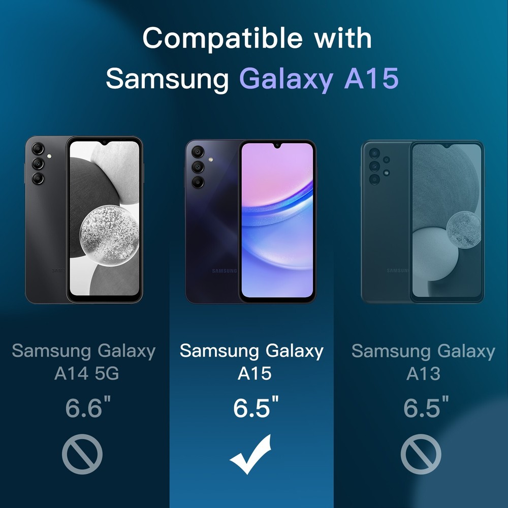 JETech Screen Protector for Samsung Galaxy A15 with Camera Lens Protector