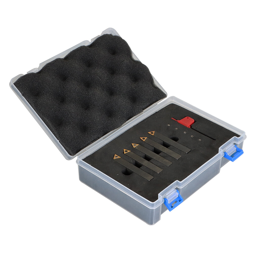 5Pack 3/8" Indexable Carbide Turning Inserts Holder Set for Machining Lathes