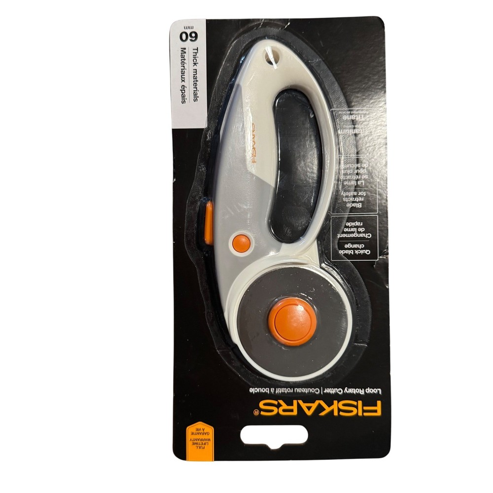 Fiskars 60mm Loop Rotary Cutter Titanium Blade Quick Change Safety Retract