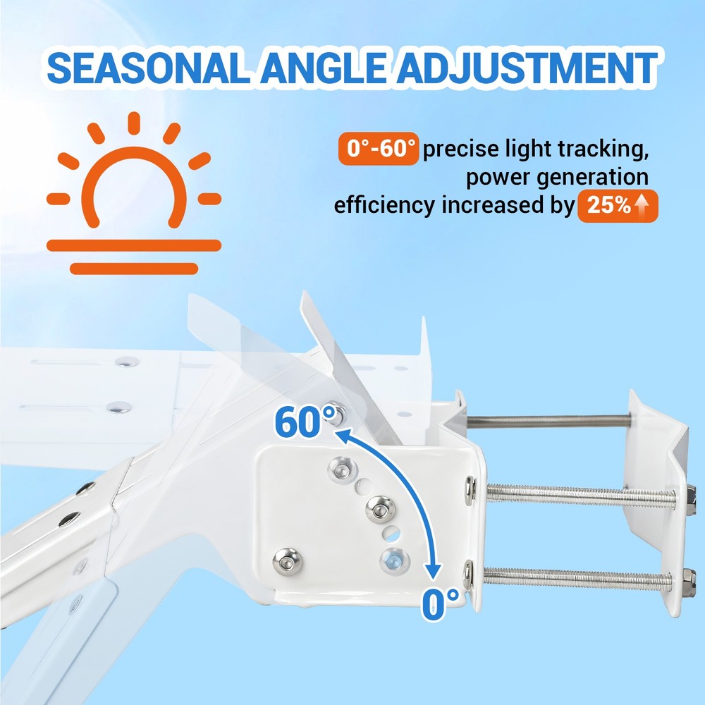 Solar Panel Mount,Adjustable Angle & Size,Fit for Install 0-50w Solar Panel
