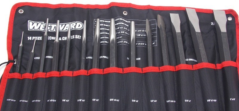 Westward 14 Piece Punch & Chisel Black Oxide Set in Pouch Model 2AJB2A NEW