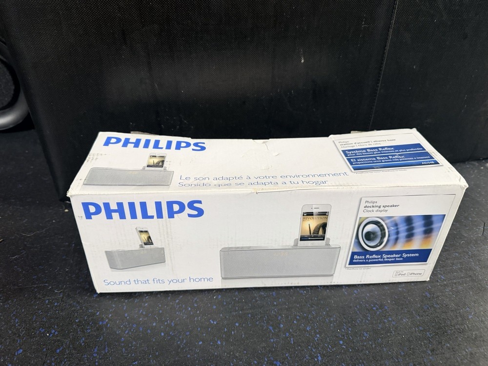 Phillips Docking Speaker Clock Display Alarm Clock