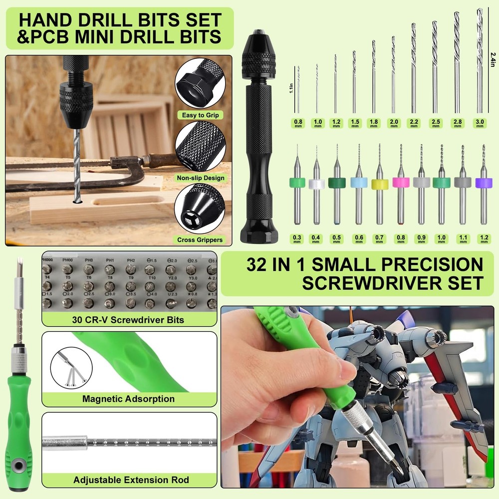 176 PCS 3D Printing Tool Kit, Accessories with Nozzle 176PCS