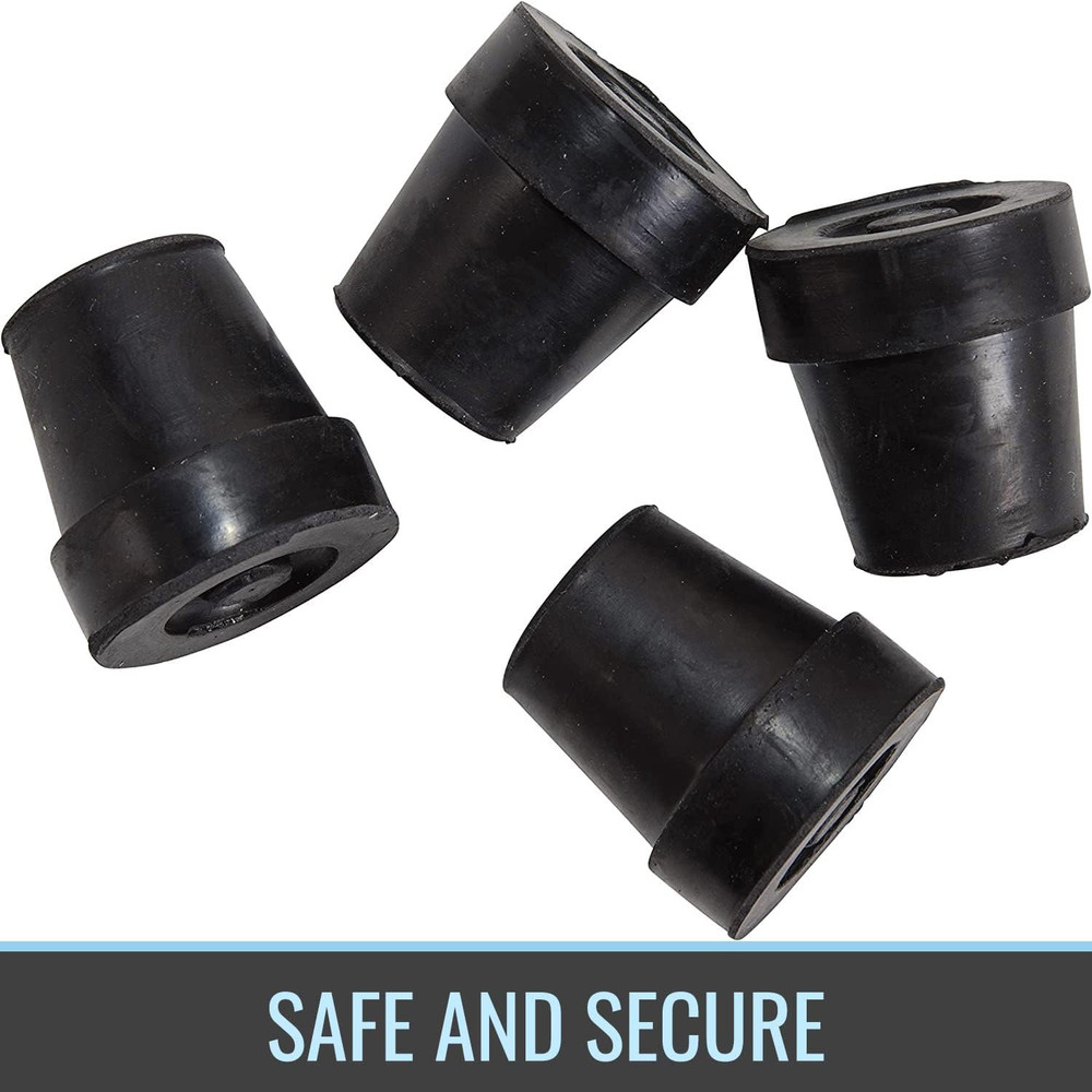 Durable Replacement Quad Cane Tips, Extra Stability, No-Slip Grip, 1/2 Inch, FSA