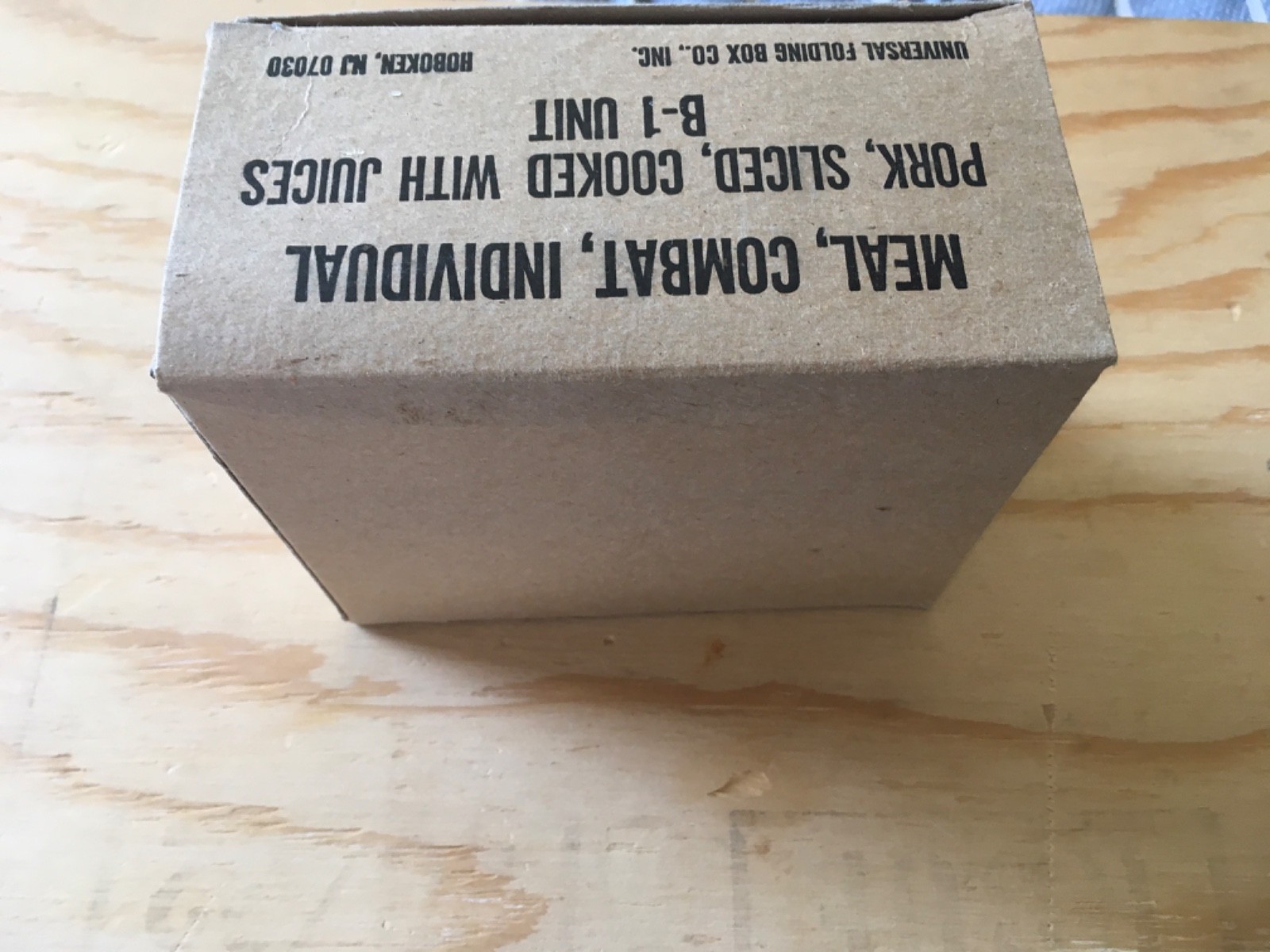 Vtg US MILITARY Meal Combat Individual B-1 Unit C RATION Pork Slices With Juices